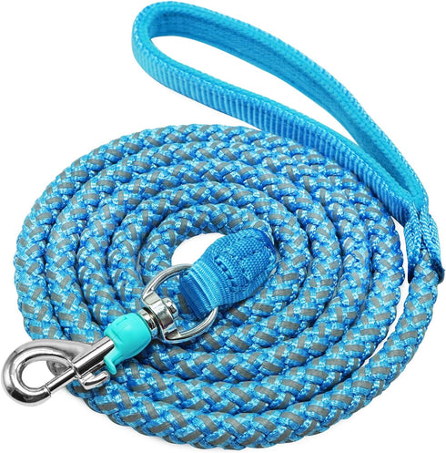 Heavy Duty Dog Leash, 6FT Reflective Rope Leash Strong Braided Soft Padded Handle Dog Lead, for Ex-Large Large Dogs Training Walking Thick Leads (...