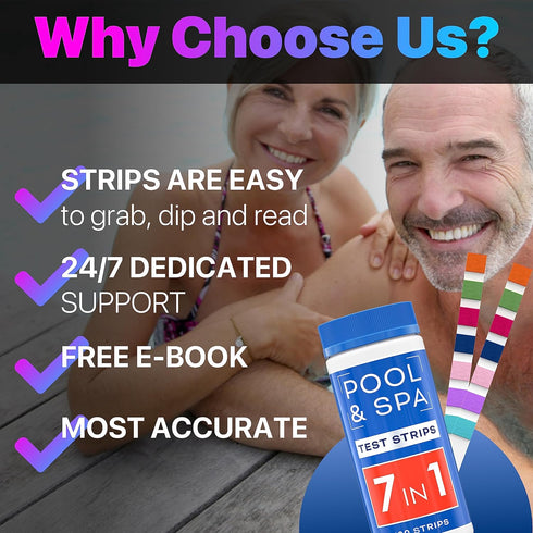 All-New 2024 Pool and Spa Test Strips 7 in 1 Quick SuperAccurate Swimming 150 Pool Test Kit - Hot Tub Test Strips & Pool Water Testing Strips for ...