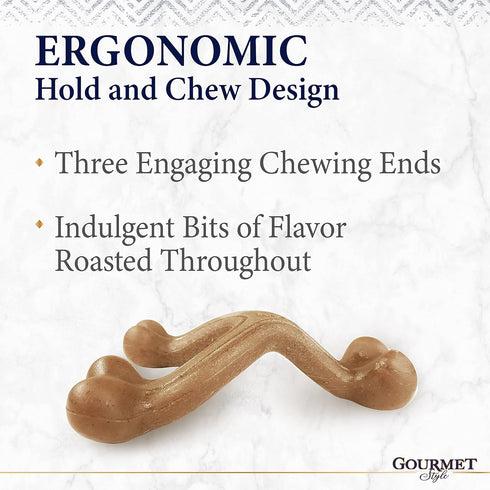 Nylabone Gourmet Style Strong Chew Wishbone Dog Chew Toy, Chicken Flavor, Large/Giant (1 Count)...