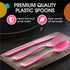 Disposable Cerise Plastic Spoons 50 Pcs - Heavy Duty Cerise Plastic Disposable Cutlery - Cerise Disposable Flatware, Cerise Plastic Silverware, Pl...