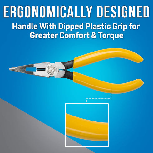 Jonard JIC-22148 Combo Crimper Long Nose Plier with Yellow Plastic Handle, 6-7/8" Length...