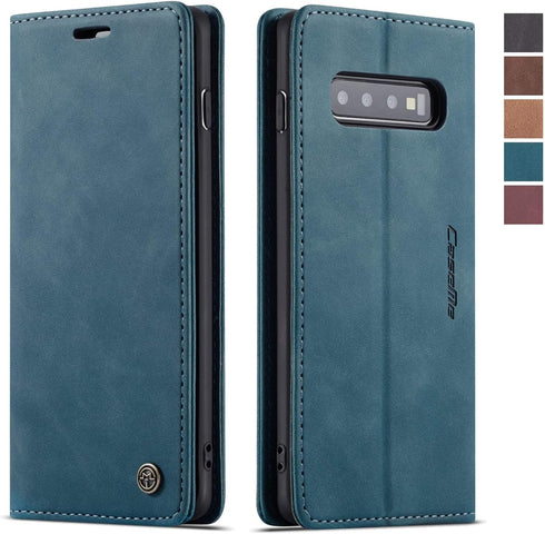 Samsung Galaxy S10 Wallet Case, Magnetic Stand Leather Flip Protective Case with ID & Credit Card Slots Holder Case Wallet for Galaxy S10(Blue)...