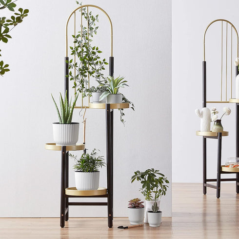 T4U 4 Inch Self Watering Pots for Indoor Plants, 6 Pack White Plastic Flower Pots for All House Plants, Flowers, African Violets...