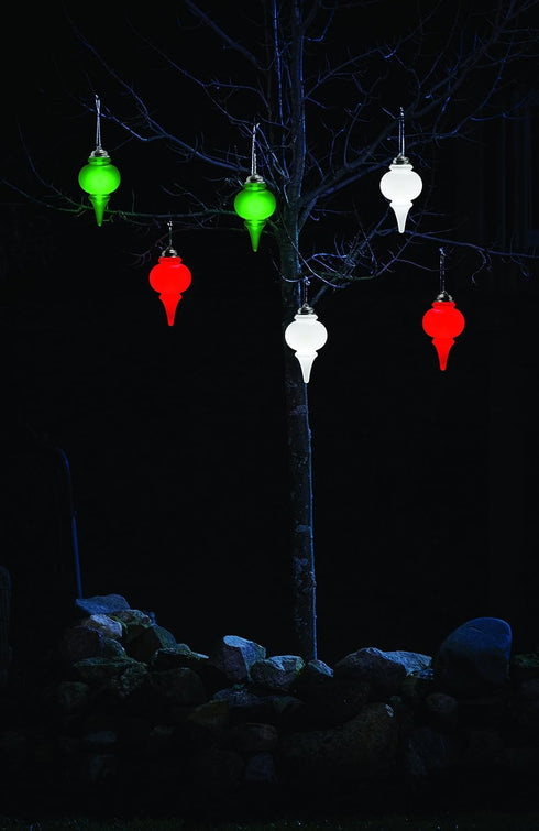WP600 Battery Powered Hanging Decorative Outdoor Pulsing 8" Finial Light with Sensor Turns-On At Dark, White...