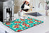 Coffee Bar Mat Accessories for Countertop Pioneer Flower Absorbent Hide Stain Rubber Backed Dish Drying Mats for Kitchen Counter Draining Pad Deco...