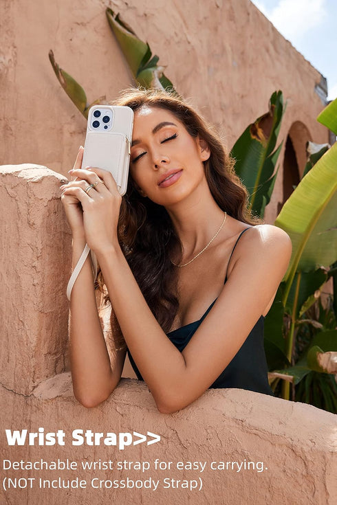 ZVE for iPhone 13 Pro Wallet Case with Wrist Strap, Zipper iPhone Case with RFID Blocking Card Holder Slot Handbag Leather Cover Gift for Women fo...