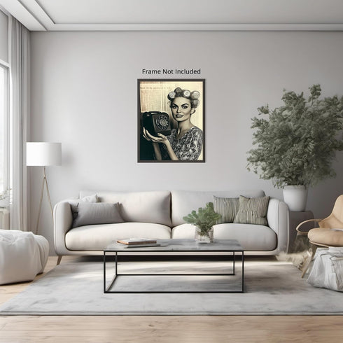 Posterizer 1 pcs-comedic high fashion retro art of woman-black and white photo 3-Photography Art-Retro Art-Decor for Home & Office- unframed wall ...
