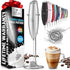 Zulay Kitchen Tornado Whisk Milk Frother Handheld - Coffee Frother Wand With Stand - Triple Whisk Hand Held Drink Mixer - Electric Stirrer Frothin...