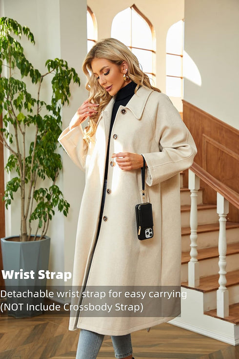 ZVE iPhone 13 ProMax Wallet Case - RFID Blocking, Leather Design with Wrist Strap, Black...