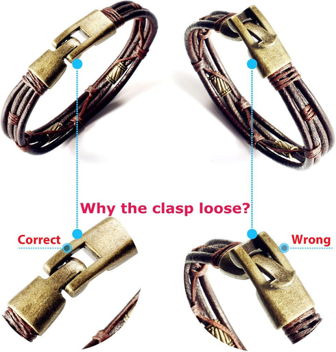 Jstyle Mens Vintage Leather Wrist Band Brown Rope Bracelet Bangle...