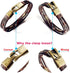 Jstyle Mens Vintage Leather Wrist Band Brown Rope Bracelet Bangle...