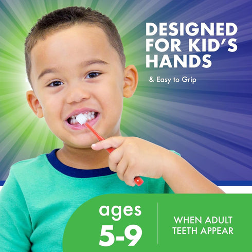 Brilliant Oral Care Kids Toothbrush with Soft Bristles and Round Head, for a Child Approved, Easy to Use All-Around Clean Mouth, Ages 5-9 Years, R...