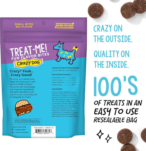 Crazy Dog Treat-Me! Mini Treats: Sloppy Joe - 4 oz....