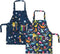 BeeGreen Kids Apron 2 Pack Cooking Aprons with Adjustable Strap Kids Kitchen Aprons with Front Pocket for Girls Toddler Painting Baking Artist Was...
