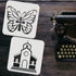 FINGERINSPIRE 10 Pcs 3 Size Christian Stencil Plastic Butterfly Pray Church Pattern Stencil Faith Hope Love,God is Good, Large Bible Sign Motivati...