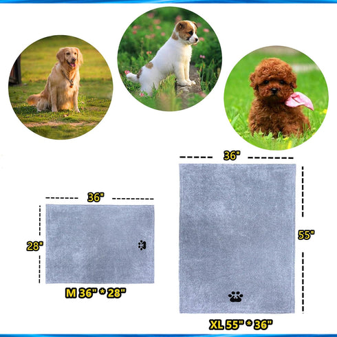 Extra Large Dog Towels for Drying Dogs Super Absorbent Soft Microfiber Pet Bath Grooming Towel for Dogs Cats and Other Pets (XL-55" * 36", Brown)...