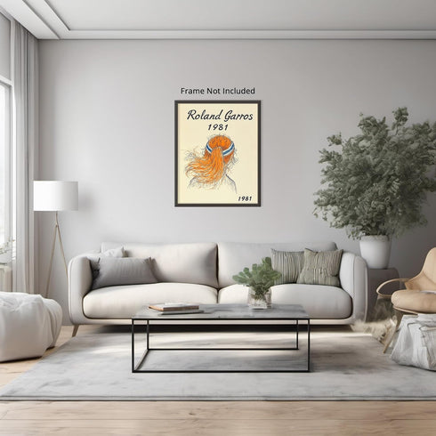 Posterizer 1 pcs-minimalist playful Roland Garros-tennis player art -3-Sports & Hobby Art Gifts for sports fans Living Room Bedroom Decor- unframe...