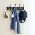 SONGMICS Wooden Wall Mounted Coat Rack 16 Inch Rail with 4 Metal Hooks for Entryway Bathroom Closet Room Dark Brown...