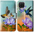 Case for Galaxy A12, Hummingbird Purple Flower Leather Flip Phone Case Wallet Cover with Card Slot Holder Kickstand for Samsung Galaxy A12 2021...