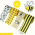 Bee Ribbon Wired Edge Ribbon Bumble Bee Polka Dot Yellow Wreath Ribbon 4 Rolls 26 Yards Honey Bee Ribbon for Bow Wrapping Making Crafts Easter Dec...