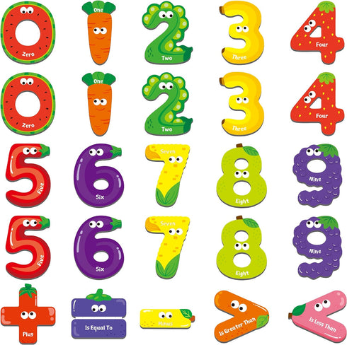 Magnetic Numbers & Math Symbols, Educational Learning Tool for Kids Math Recognition 25PCS Magnets Include 20PCS 0-9 Numbers & 5 Math Symbols (Gre...