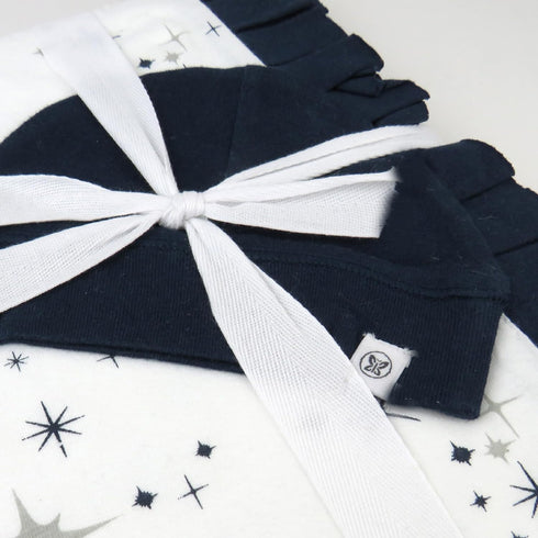 HonestBaby 2-Piece Knit Stroller Blanket with Trim Detail and Baby hat, Jumbo Twinkle Star Navy, One Size...
