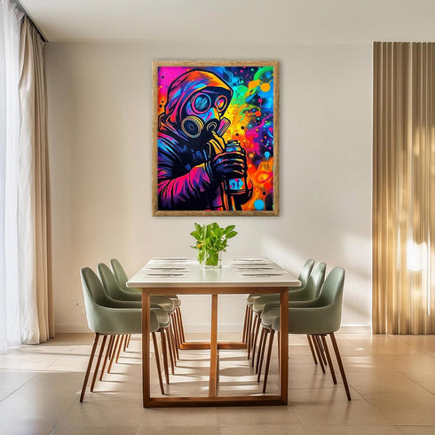 Posterizer-gritty street art-colorful poster-graffiti artist making art -2-Retro Art-Abstract & Modern Art-Gift for Street Art, Mural Fans- unfram...