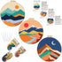 Louise Maelys 3 Set Landscape Embroidery Kits for Beginners,Cross Stitch Kit for Adults,DIY Needlepoint Kits with Mountain sun moon pattern...