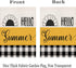 Hello Summer Sunflower House Flag 28x40 Inch Double Sided Black and White Buffalo Check Plaid Outdoor Flags Yellow Floral Farmhouse Decorations Ho...