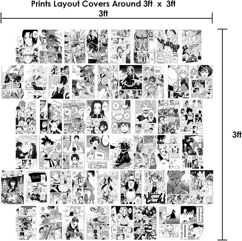 WOONKIT Anime Posters Pack - 50PCS 4X6 INCH MHA Anime Wall Collage Kit for Bedroom Wall, Dorm Decor, Teen Room Aesthetic...