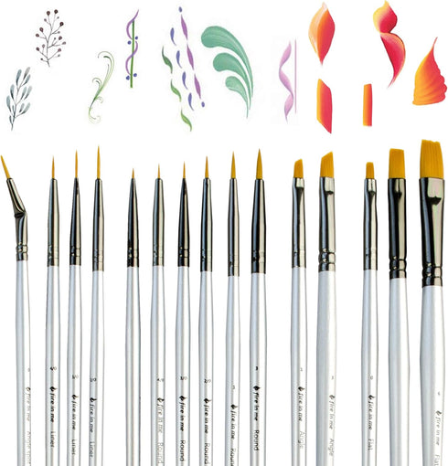 Best Small Miniature Paint Brushes - Detail Paint Brush Set of 14 pcs +1 Free, Tiny Model Paint Brush Set for Face Painting, Fine Detailing - Acry...