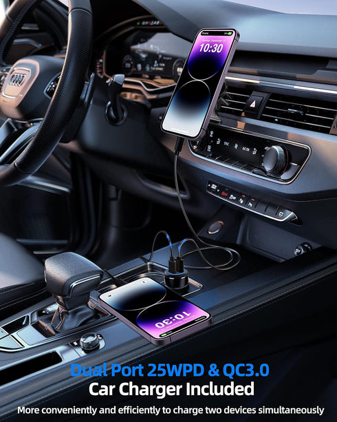Upgraded for MagSafe Car Mount Charger, Magnetic Wireless Car Charger, Air Vent Magnetic Car Phone Mount Charger for MagSafe iPhone 14 13 12 Serie...