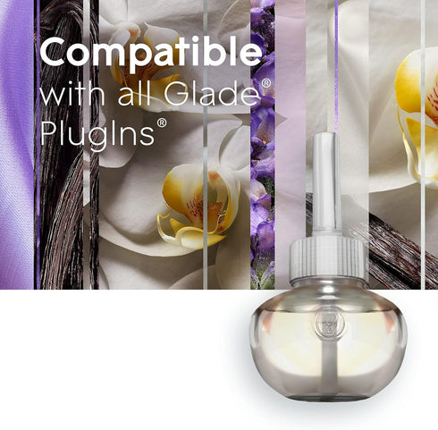 Glade PlugIns Scented Oil Refill Lavender & Vanilla, Essential Oil Infused Wall Plug In, Up to 100 Days of Continuous Fragrance, 1.34 oz, Pack of ...