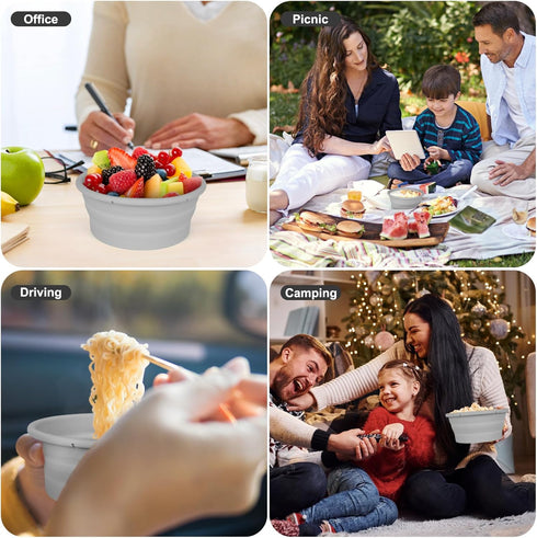 Collapsible Food Storage Containers BPA Free Collapsible Bowls for Camping Hiking Backpacking Travel Microwave, Dishwasher and Freezer Safe Foldab...