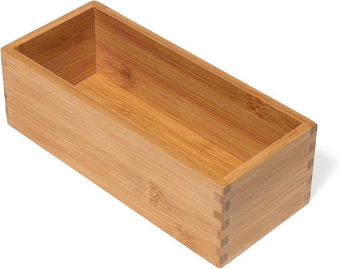 Lipper International Bamboo Utensil Holder Storage Box for Cooking Tools, Makeup, or Office Supplies, 4" x 9 1/4" x 3"...