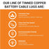 SELTERM 10pcs 3/0 AWG-1/2" Stud Tinned Copper Wire Lugs, Heavy Duty Battery Cable Ends,000 Gauge Ring Terminals, UL Battery Lugs Marine Grade Copp...