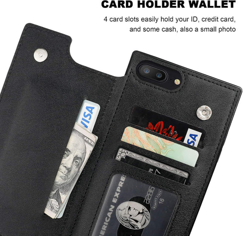 Bocasal Crossbody Wallet Case for iPhone 7 Plus/8 Plus Credit Card Holder PU Leather Kickstand Shockproof Detachable Cross Body Strap Lanyard Magn...