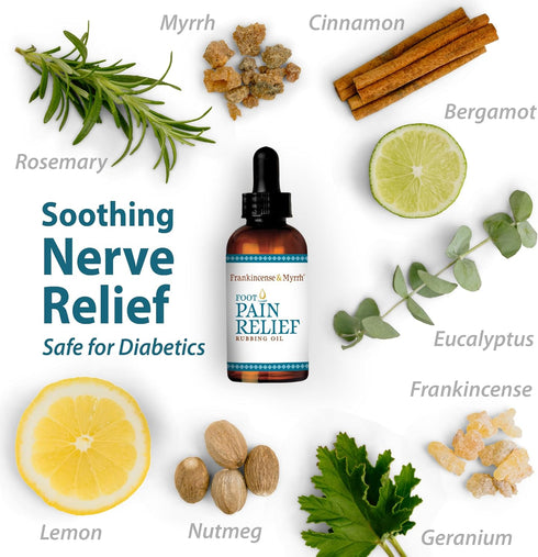Frankincense and Myrrh Foot Pain Relief Rubbing Oil, Neuropathy Pain Relief for feet, Frankincense Essential Oil, Diabetic Lotion & Cream, Nerve, ...