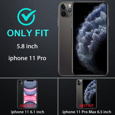 for iphone 11 Pro Case, Military Grade 3 in 1 Heavy Duty Shockproof/Drop Proof/Dust Proof Case with 2Pcs Tempered Glass Screen Protector (Aqua Blu...