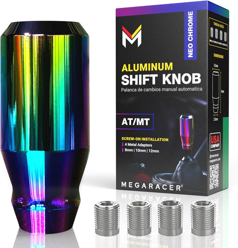 Neo Chrome Manual Gear Shift Knob | Automatic Buttonless Shifter Knobs | Gear Stick Shift Knobs | Gear Shifter Knob Manual 6 Speed 5 Speed Car...