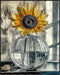 Posterizer 1 pcs-lone sunflower in a round vase-minimalist modern art 1-Floral & Botanical Art-Collectibles & Fine Art-Decor for Home & Office- un...