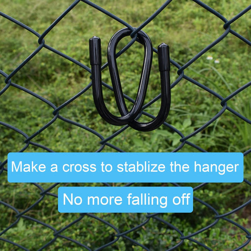 YYST Chain Link Fence Hangers for Link Fence, Chain Fence -to Hold Poles,Brushes,Leaf Rakes,etc Up to 2 Pound - No Pool Accessories (4)...