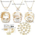 Gold Jewelry Sets for Women, Vintage Baroque Style Ladies Necklace/Rings/Bracelet and Earrings Jewelry Set, Fashion Indie Jewerly Pack Personality...