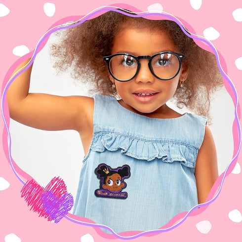 12 Pcs Black Girl Embroidered Patches Iron Sew on Patch Applique GRL Pwr Princess Rules Fabric Clothing Accessories Badge DIY Black History Month ...