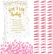 Don't Say Baby Shower Clothespin Game for Girl Includes 8x11 Standing Sign, 60 Mini Pink Clothes Pin, 60 Mini Pacifiers...
