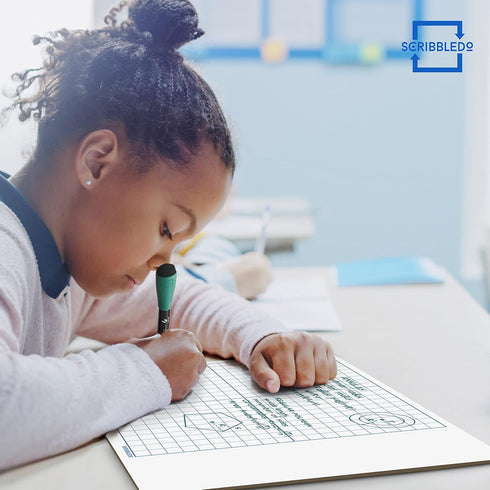 11"x14" Dry Erase Graph Whiteboard Double Sided Dry Erase Board with Grid for Home School Classroom Kids and Students Portable Grid Board for Grap...