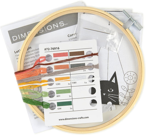 Dimensions 72-76916 Cat Planter Embroidery Needlepoint Kit for Beginners, 6" D, Multicolor, 5pcs...
