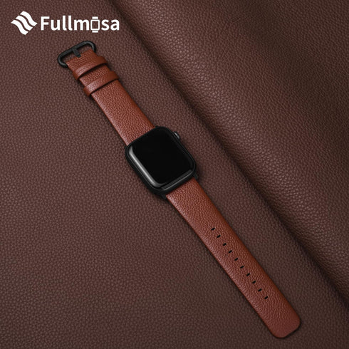 Fullmosa Leather Bands Compatible with Apple Watch Band 49mm 46mm 45mm 44mm 42mm for Men Women, Top Grain Genuine Leather Strap for iWatch Ultra 2...