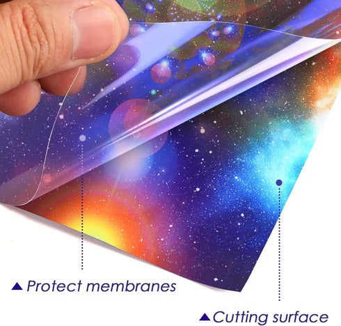 MJartoria Starry Sky HTV Glitter Heat Transfer Vinyl Bundle 10 Sheets Galaxy Theme Glitter Vinyl,12''x10''PU Tie Dye Iron on Vinyl for T-Shirts Cl...