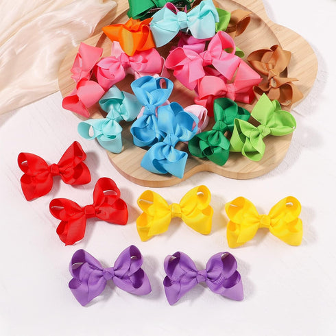 40PCS 3Inch Hair Bows for Girls Grosgrain Ribbon Toddler Hair Accessories with Alligator Clips for Toddlers Baby Girls Kids Teens in Pairs...